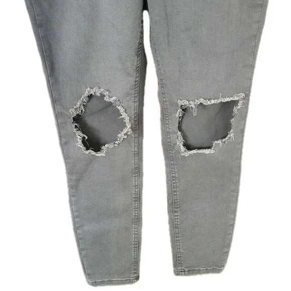 Women's We The Free Free People Distressed Black Wash Skinny Jeans 30 New Rip - Picture 4 of 10
